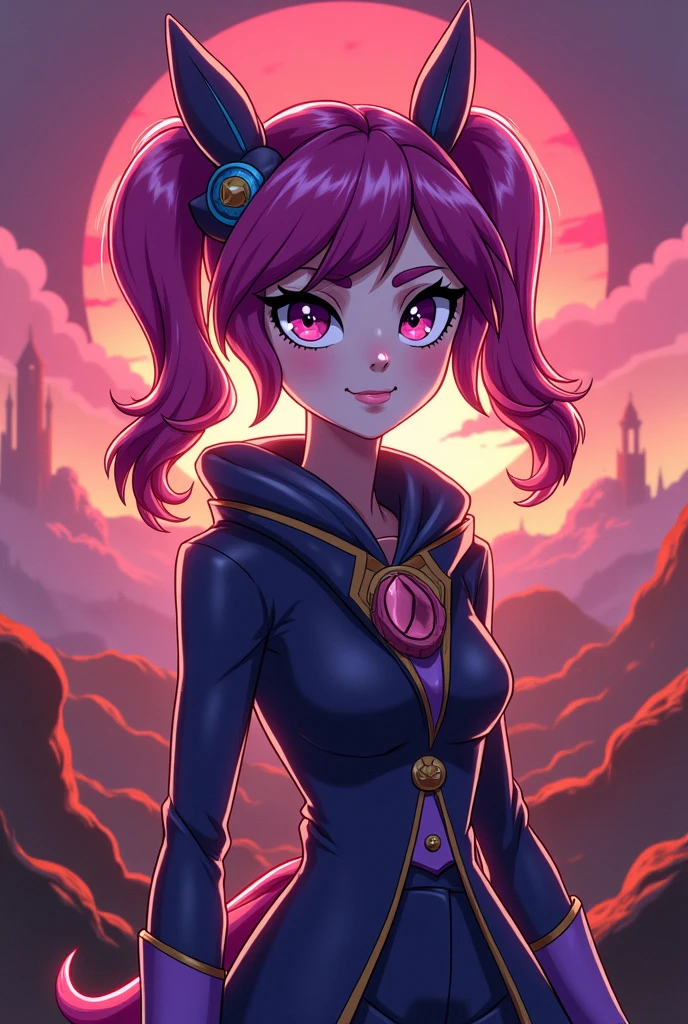 Aria Blaze with pigtails as planet gallifrey hetalia assexual