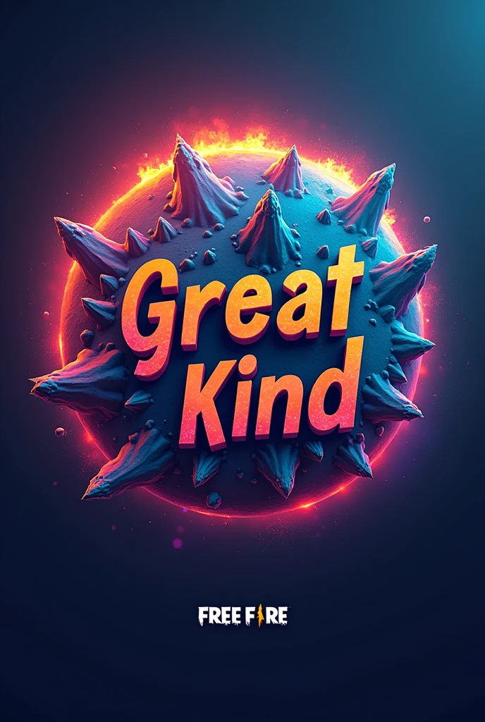 Create a logo with the Free Fire map background and this name :
great kind