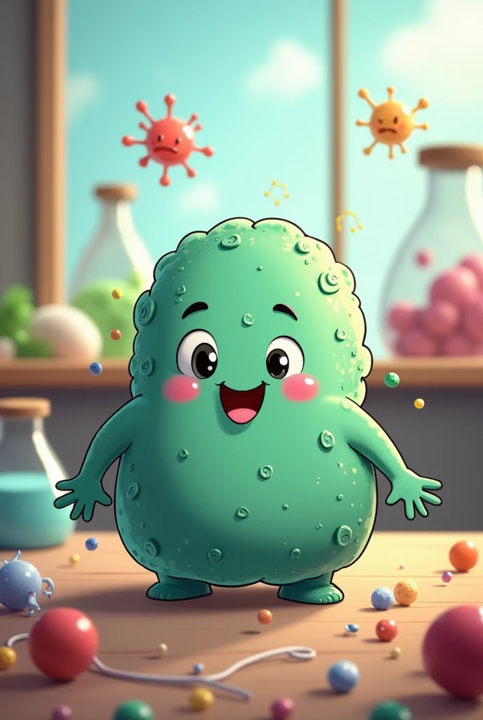 Could you make me the Enterococcus faecalis bacteria in cartoon mode?