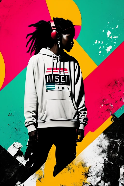 A background filled with scattered musical notes in various sizes and colors、
Creative logo illustration of a silhouette with dreadlocks and red headphones,
Banksy、
A background completely filled with scattered musical notes in various sizes and colors, covering the entire screen.
singer、microphone、Japanese、
beautiful girl colorful image
Dance hiphop Dance CREW Waacking Dance
Punking
black medium hair black medium hair
Five fingers Baggy clothes Baggy clothes
HIPHOP crew、
the Japanese flag, background,patriotic,minimal,simple,bold colors,graphic,flat design,clean