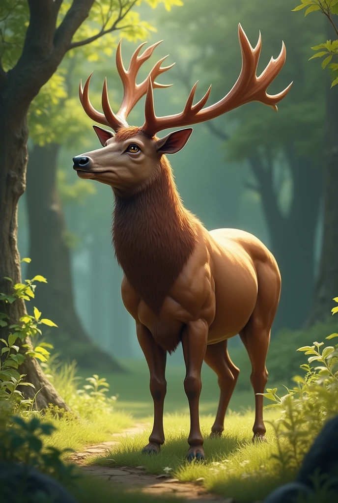 Muscular naked deer 