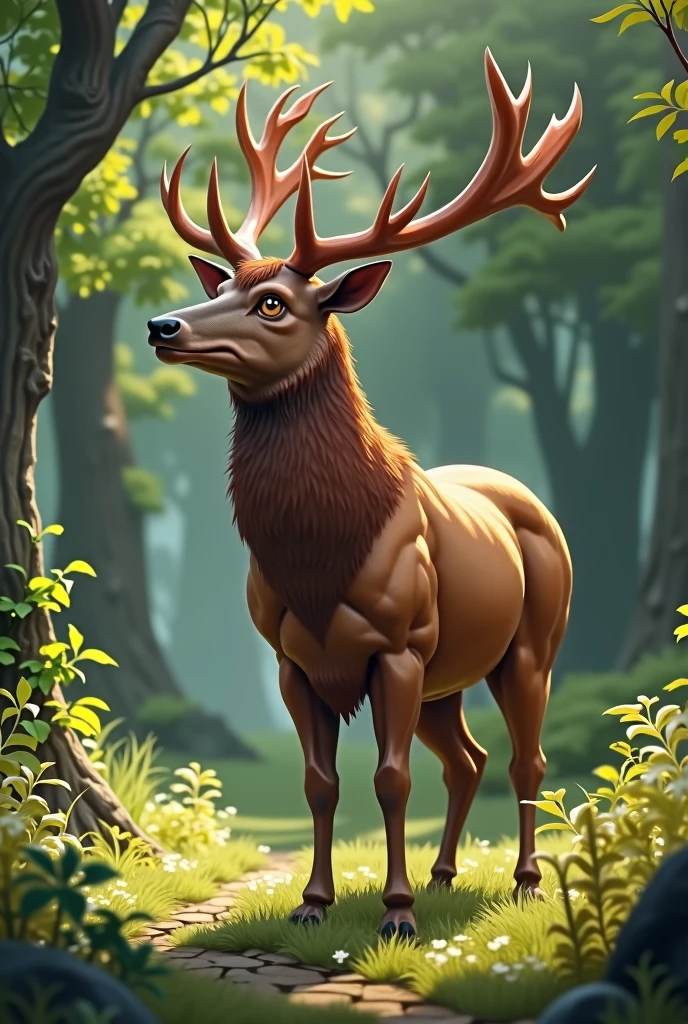 Muscular naked deer 