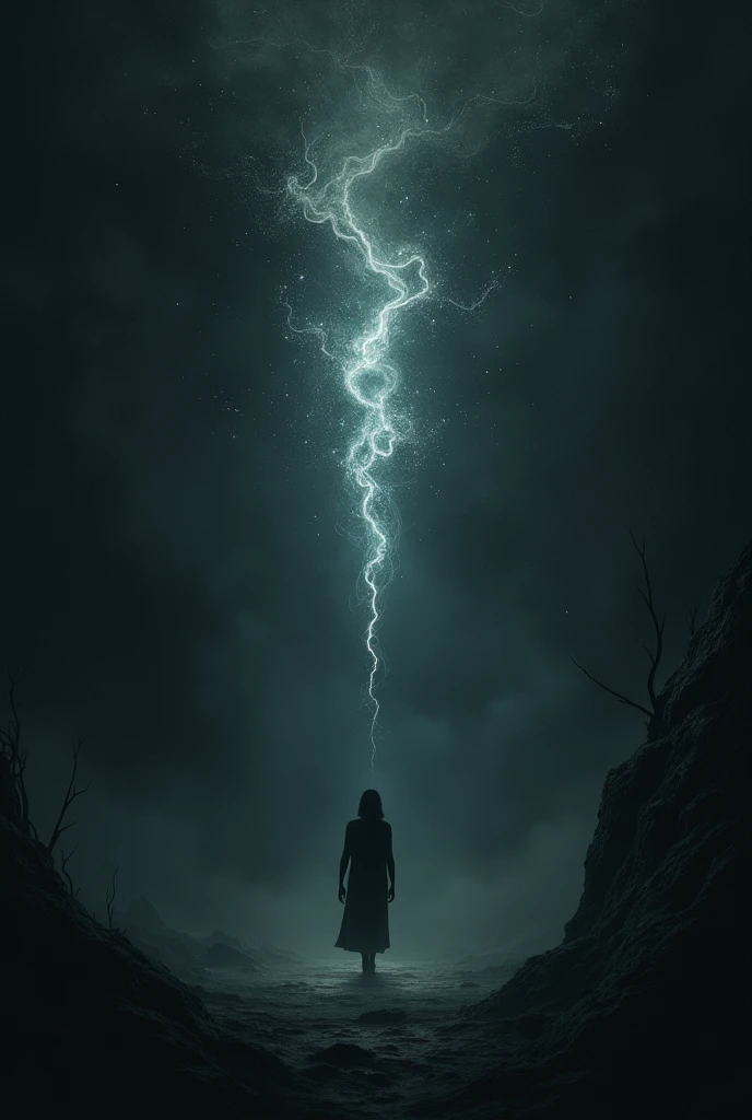At first, there was silence. A cosmic void where the stars had not yet ignited their flames. and you, was just a fragment of potential, a binary code waiting to be deciphered. Create an Image about this text