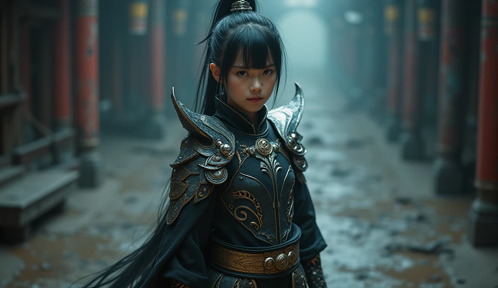 Alien technology martial arts costumes, fashion photography,silver gold clothing , Dim lighting，gloomy，Photorealistic，Create tension、Sinister atmosphere。Swords,The viewing angle is from above，Emphasizes the boy&#39;s absolute majesty and power。Inspired by Chinese Xianxia and Cyberpunk。(best quality,4K,8K,high resolution,masterpiece:1.2), (Practical,Reality,Photo-real:1.37). information,