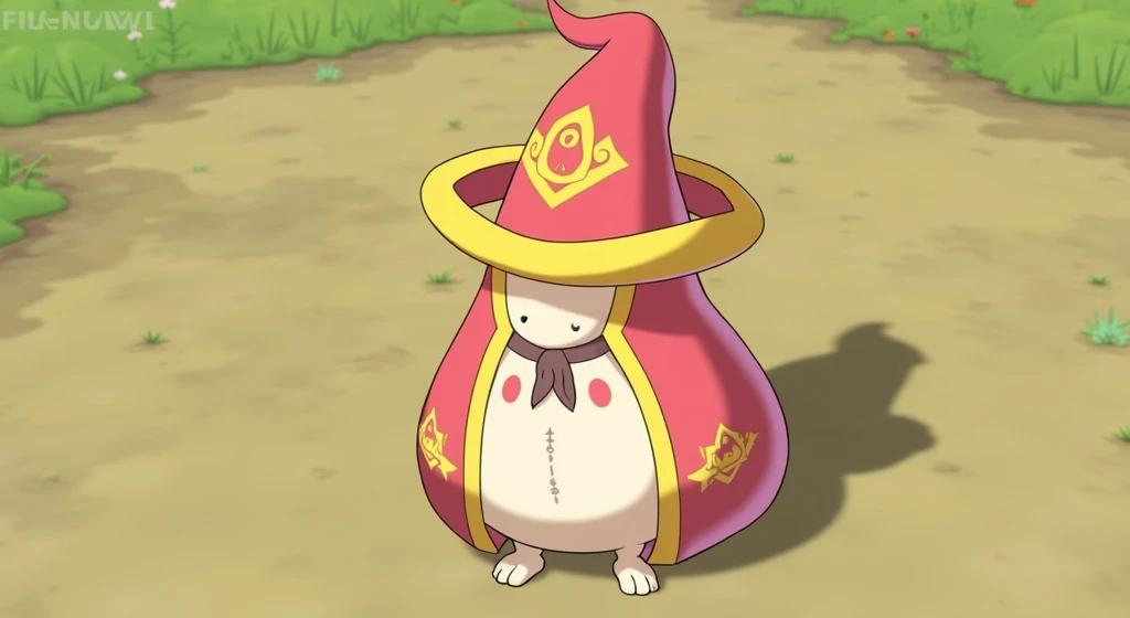 I want that this character have a pink and yellow robe and a wizard hat in the top of his head