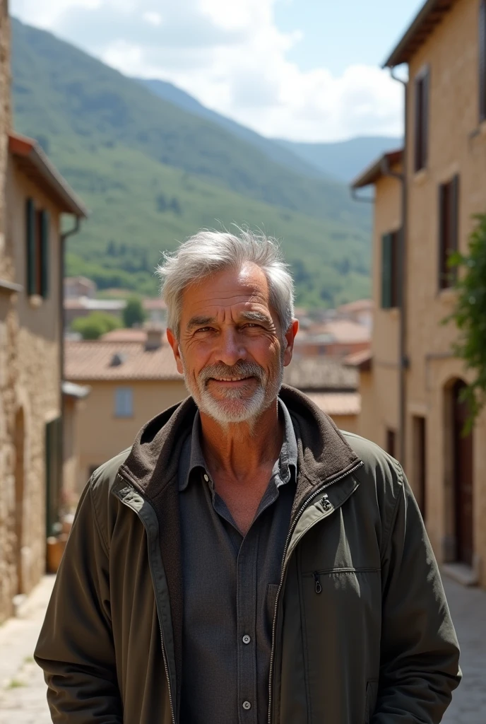 Take a picture of a 60 year old man in Monte Castelo in Italy