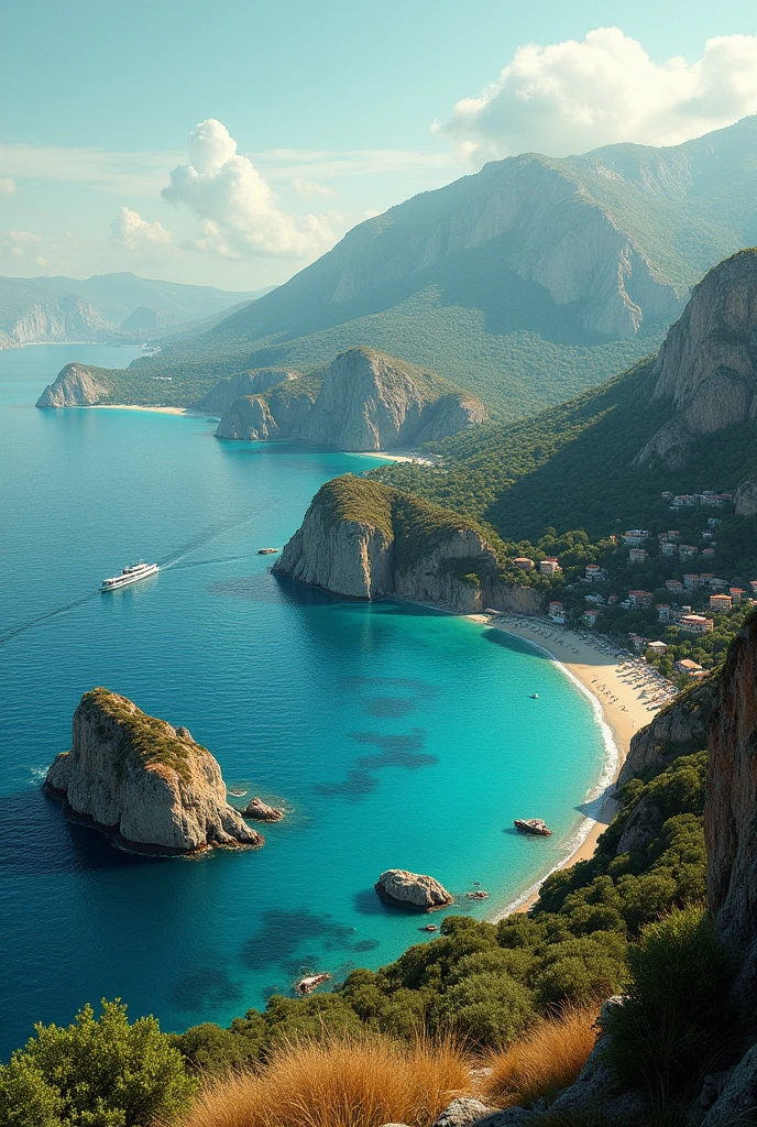 Make a picture of the ancient Greek island of Ithaca without anyone