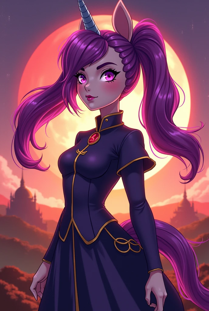 Aria Blaze with pigtails as planet gallifrey hetalia assexual