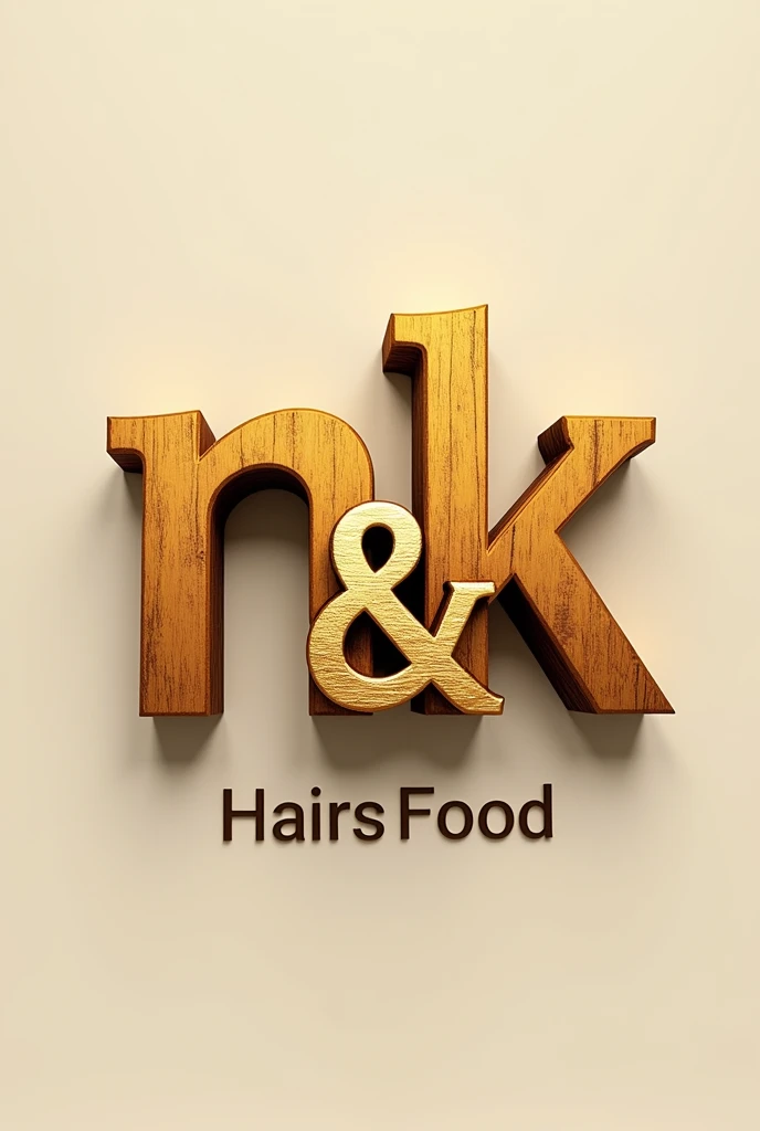 Create a logo which is written in golden woden
Logo name is (N&K) (hairs food)