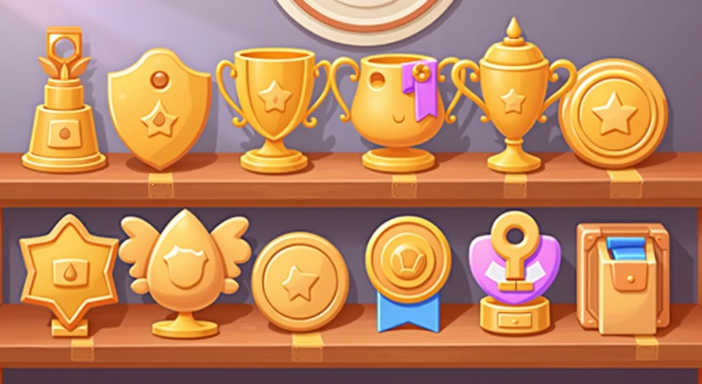 Trophy Icon，Solid color background，Q version