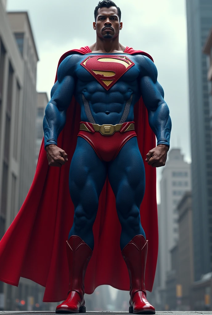 A black man dressed as superman
