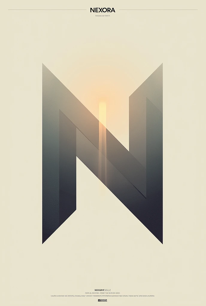 Brand style focused on visual art, high impact called NEXORA, with a retro futuristic and minimalist style 