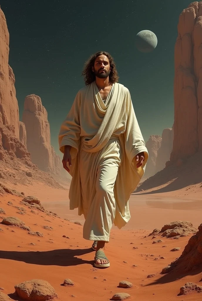 jesus walk on mars
leonardo da vinci style
