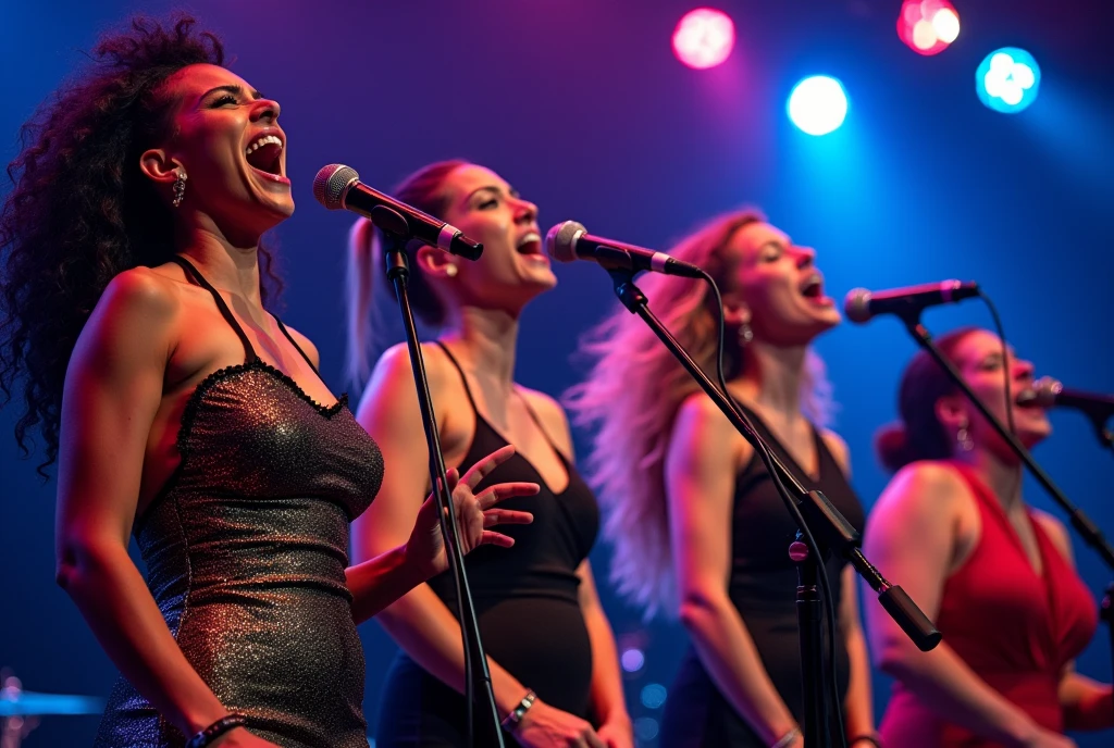 R&Live jacket photo of a four-woman unit singing B