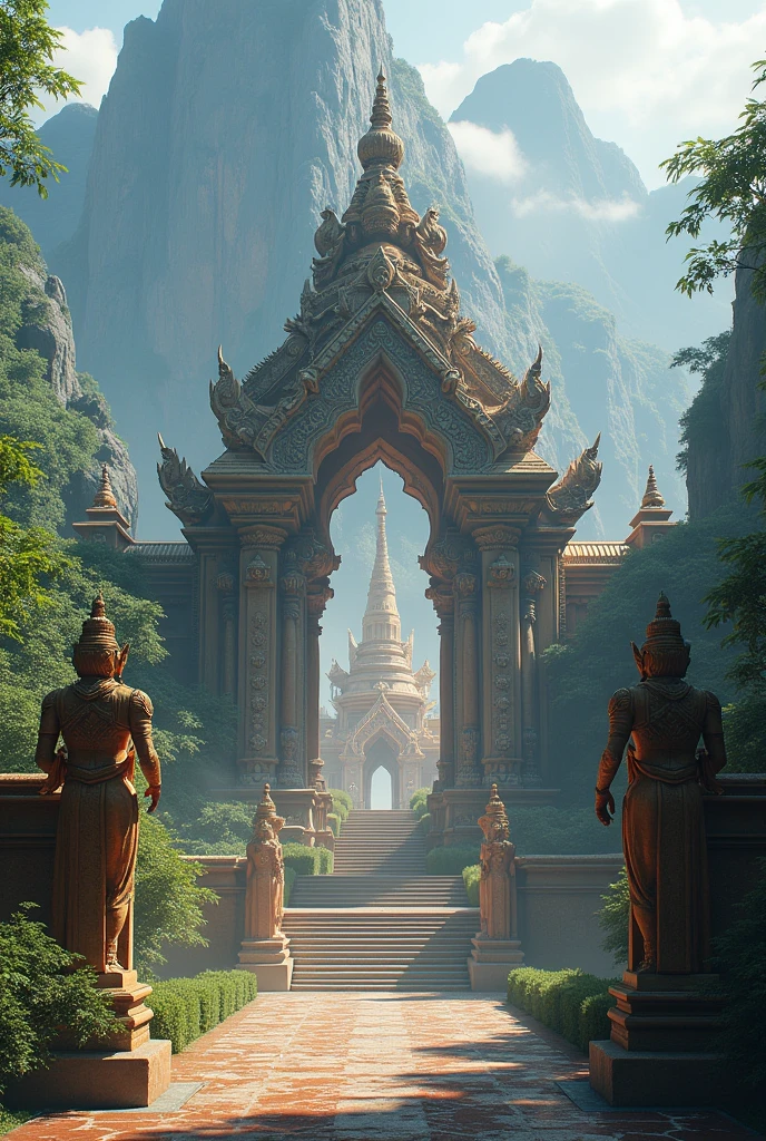 Beautiful temple with powerful Hindu gods