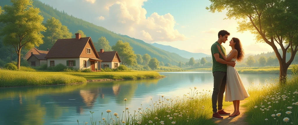 Once upon a time in a small village nestled near peaceful River there Live A Young Man and young girlfriend