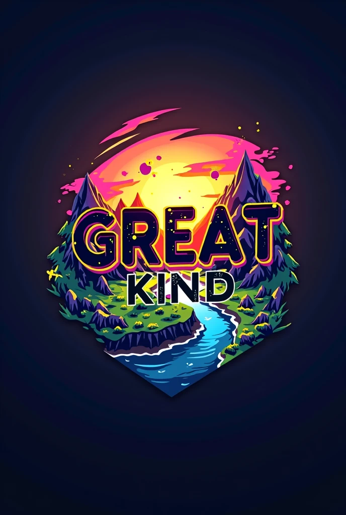 Create a logo with the Free Fire map background and this name :
great kind