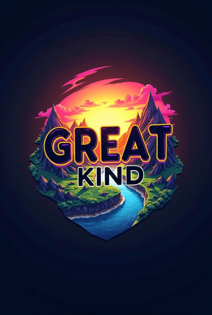 Create a logo with the Free Fire map background and this name :
great kind