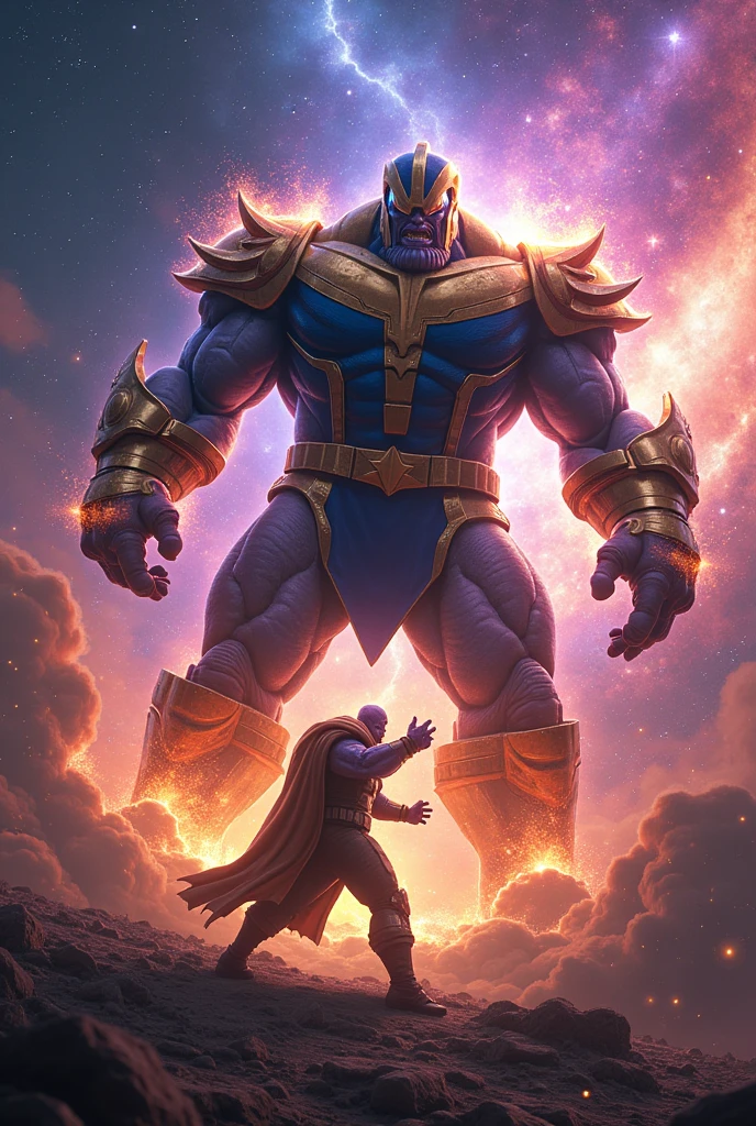 Galactus defeating Thanos