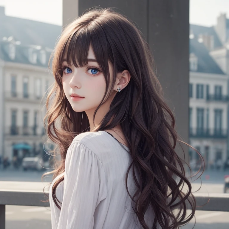 long hair with loose wavy、Very cute face、Soft Light,Sparkling eyes,Violet's Eyes、Captivating beauty、Attractive adult woman、Beautiful woman、Ultra-high resolution, Realistic,