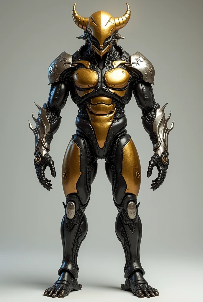 Golden Head,black and silver arms,belly and thighs of bronze,Iron Legs,feet of clay and iron