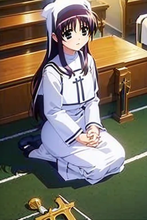 (((Saint, Church uniform, praying, costume, Suzuka Tsukimura)))
