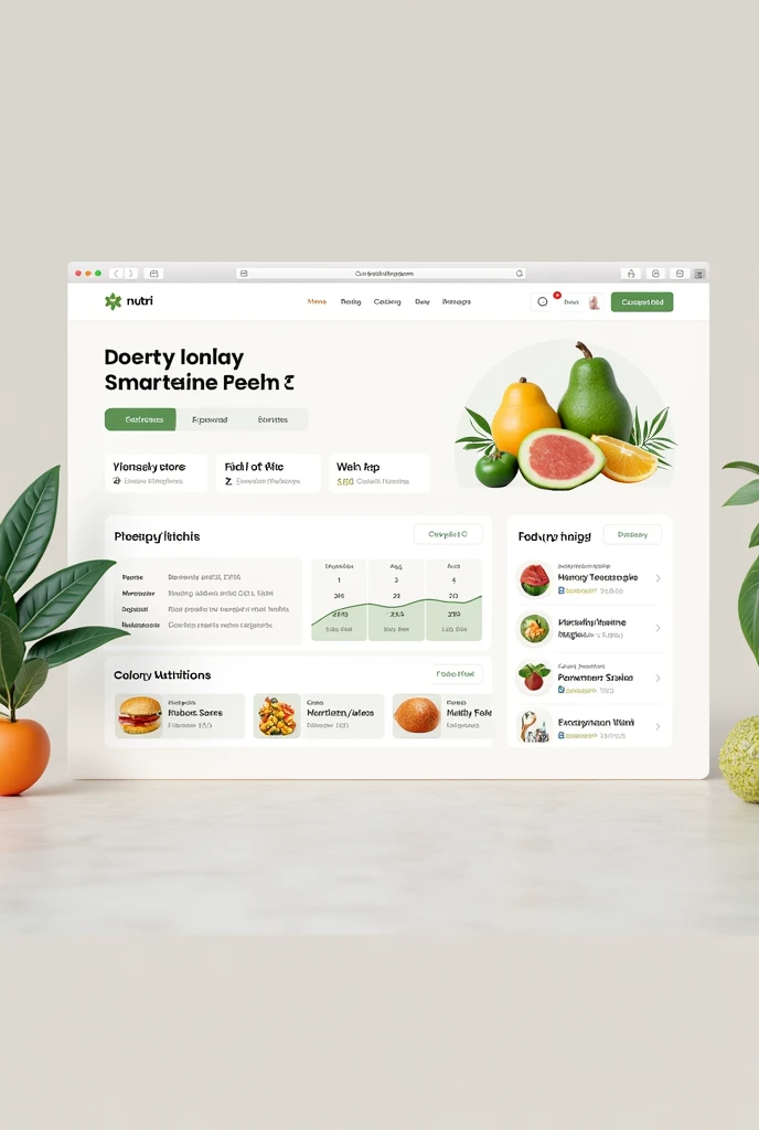 page web "Nutri Health Lunch" where the user record is displayed
