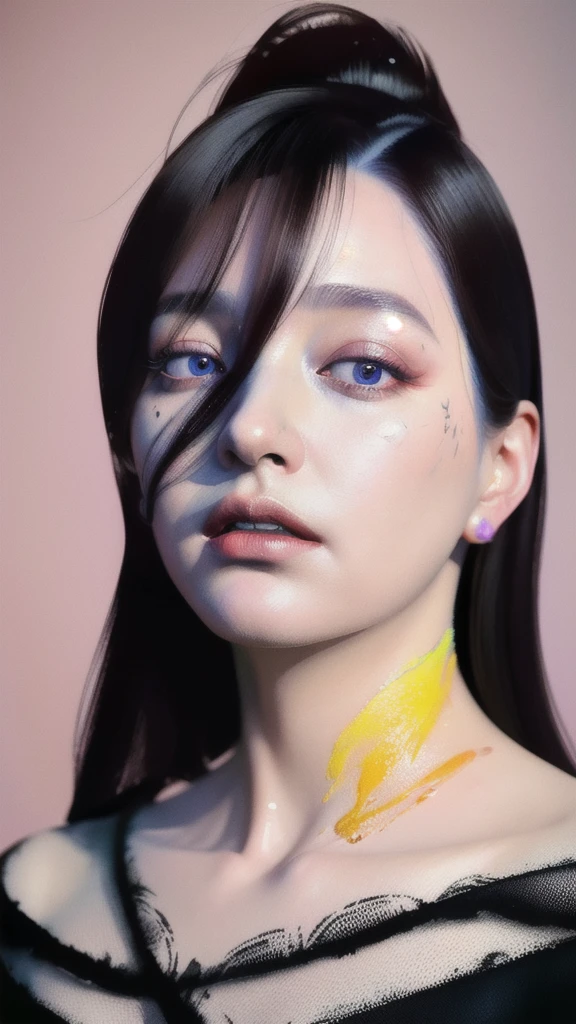 Android Beauty, Powerful paintings inspired by Francis Bacon, Ultra-realistic surrealism, Hyperrealism, fear, art, hyper real painting, Realistic illustration painting, カラフルなHyperrealism, Hyper-realistic digital art