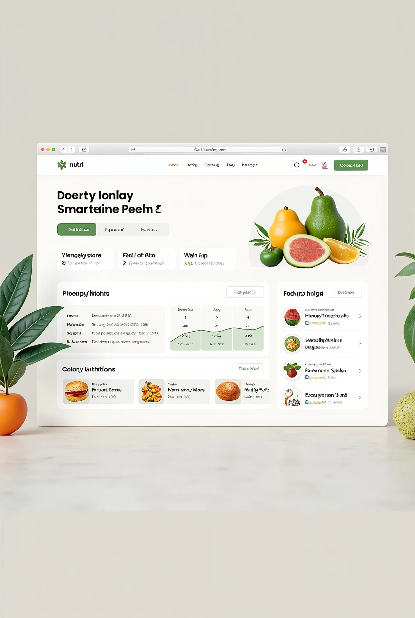 page web "Nutri Health Lunch" where the user record is displayed