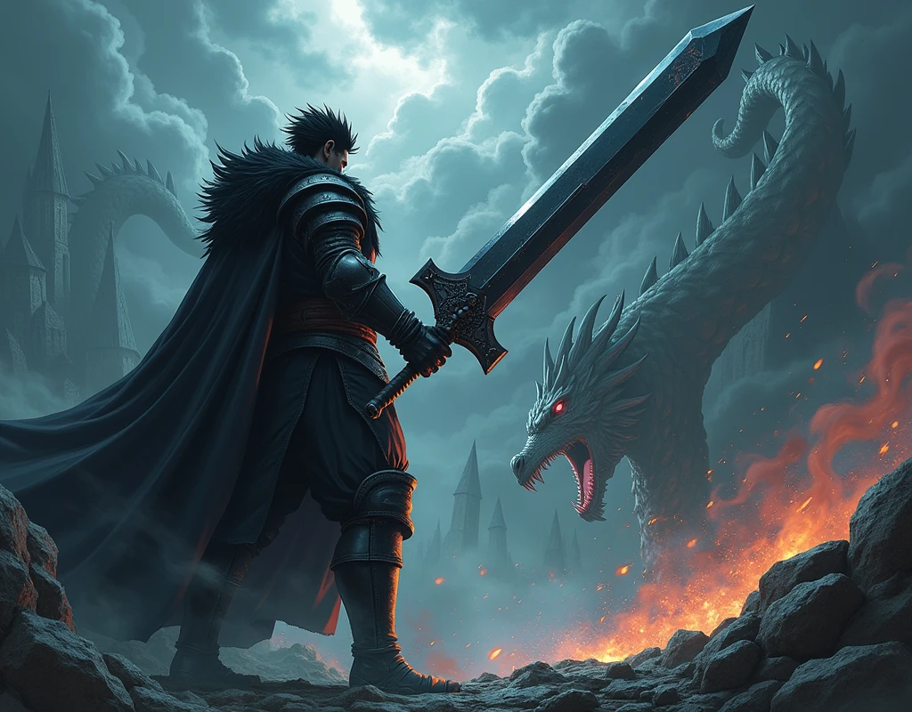 Berserk, guts, anime, dragón ball, really Big long sword, Slash, dark fantasy , Spike hair, knight armor