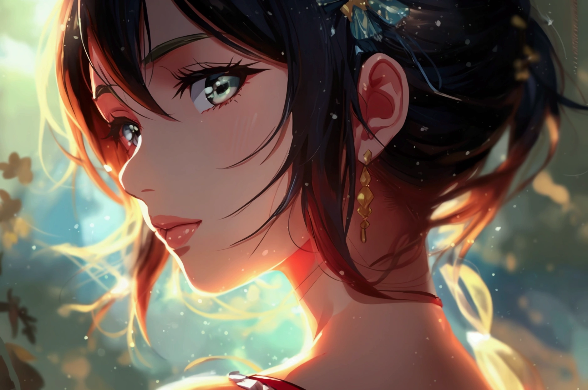 Love Live adult Kanan Matsuura, masterpiece, highest quality, figured, solo, transformed