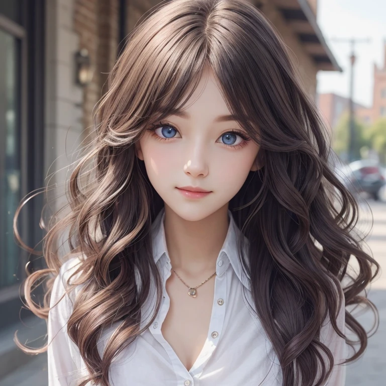 long hair with loose wavy、Very cute face、Soft Light,Sparkling eyes，Violet&#39;s Eyes、Captivating beauty、Attractive adult woman、Beautiful woman、Ultra-high resolution, Realistic,