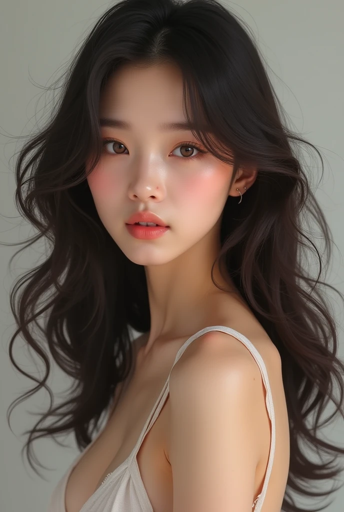 Wavy Hair、Beauty、naked、Asian