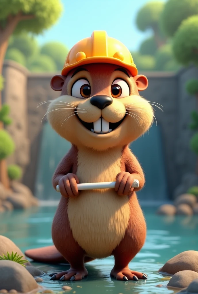 Beaver as a 3D animated mascot for social networks of my study group focused on Hydraulic Engineering