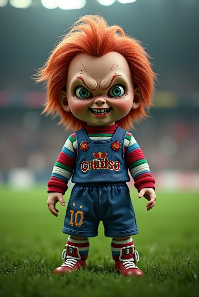 Imagine Chucky the evil doll in a Mexican soccer league uniform 