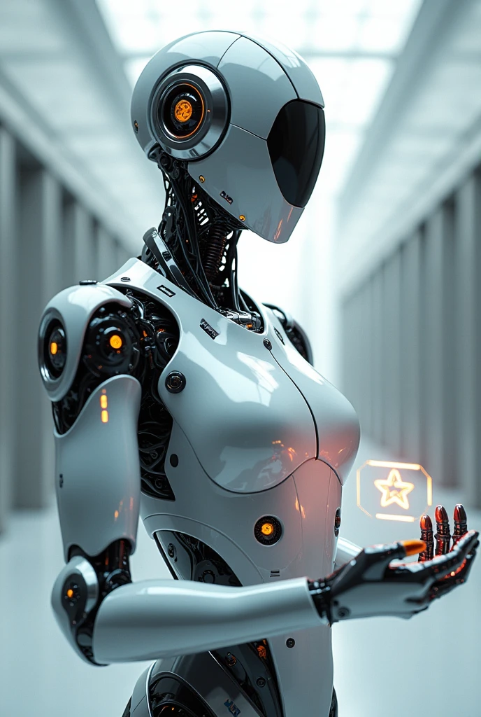 A robot with the Marailton Silva production logo in the hands