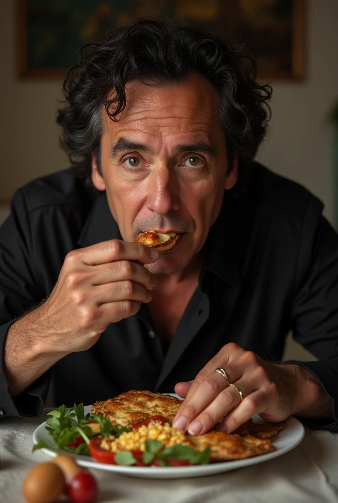 Camilo sesto eating 
