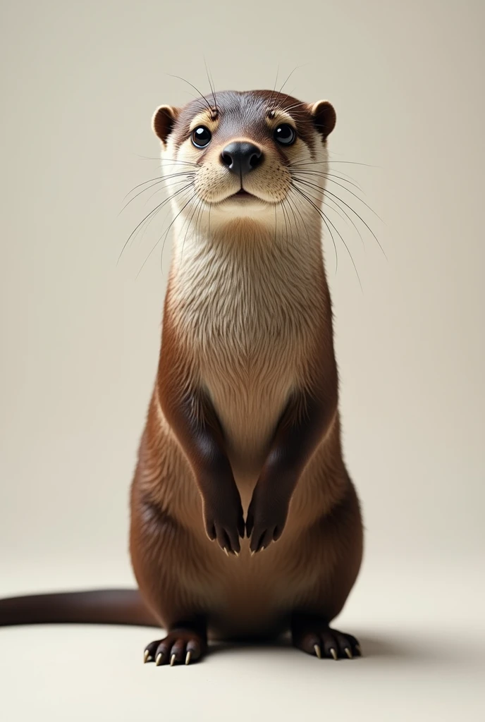 Big skinny otter looking at the camera