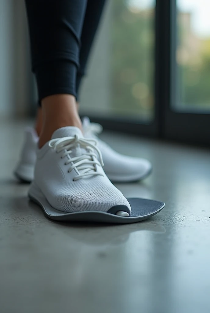 The smart template will include the following basic aspects:

Basic sensors for measuring pressure and foot movement.
Bluetooth connectivity to sync with a basic mobile ???.
Minimal UI in the ??? to display essential data (Steps, Calories, uptime).
