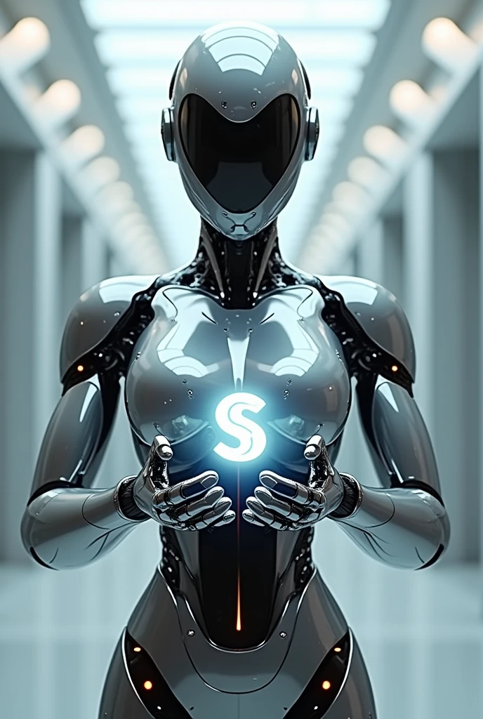 A robot with the Marailton Silva production logo in the hands