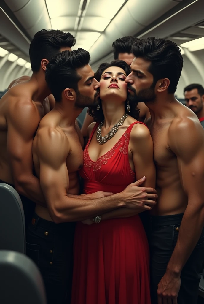 5 handsome indian men kissing barry stanton’s mom on a plane while barry stanton watches it from the back seat