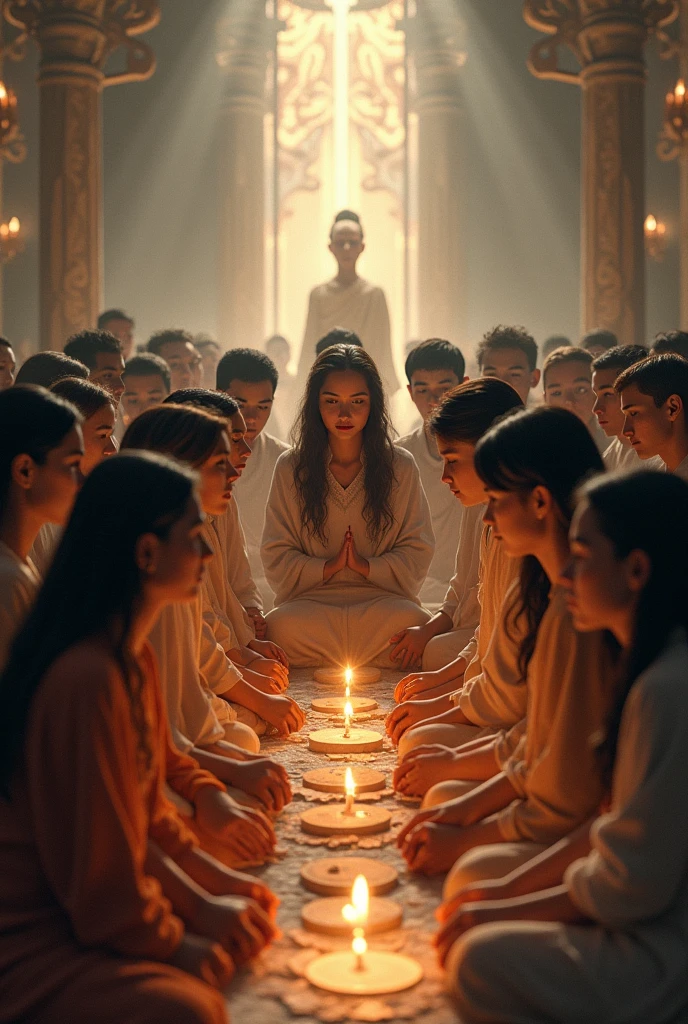 Young people in a spiritual meeting