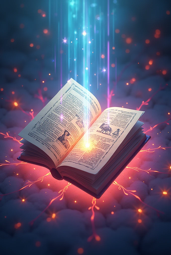 Create an animated book of medicines and around it something that makes an impact Add a prism aura