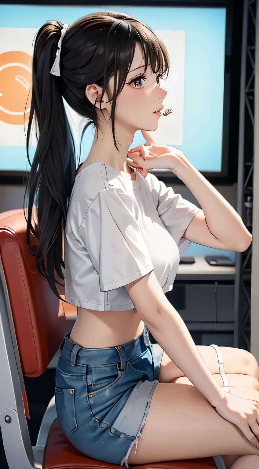 super model,perfect shape,Muchimuchi,girl is staring at the screen,2girl,,Thighhighs,beautiful feet,headdress,dignified expression,Seen by girls from below,Innocent face,mini skirt,A girl doing roundhouse kicks from the left and right sides of the screen,voluptuous,bike shorts,atelier,givenchy