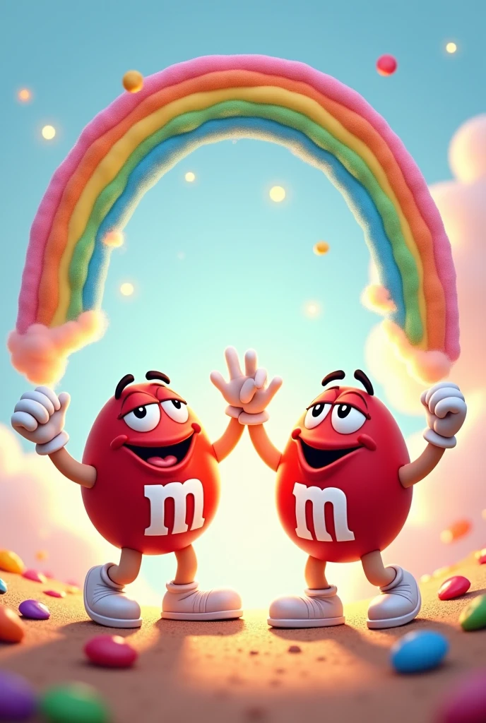 M and M forming a rainbow