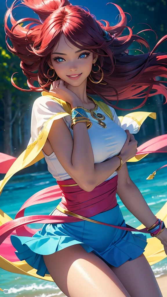 (((beautiful female body))),(((sunsetshimmer as a sweet charming hot seductive horny model))) ,(((red and yellow color very long hair))),(((lean to wall hold a lace skirt with hands)))), (((outdoor))),(((sea in background))),(((lewd and erotic posing))), (((happy wicked smile))) ,(((wear light yellow red sheer lace transparent see through very short bra))) , (((((upskirt view))))) , breasts are visible ,golden bracelets , (((perfect big breasts))) , lush breasts , Bulky Breasts , voluminous breasts ,(((peeping the viewer))),(((bare belly))),(((side close upskirt view)))