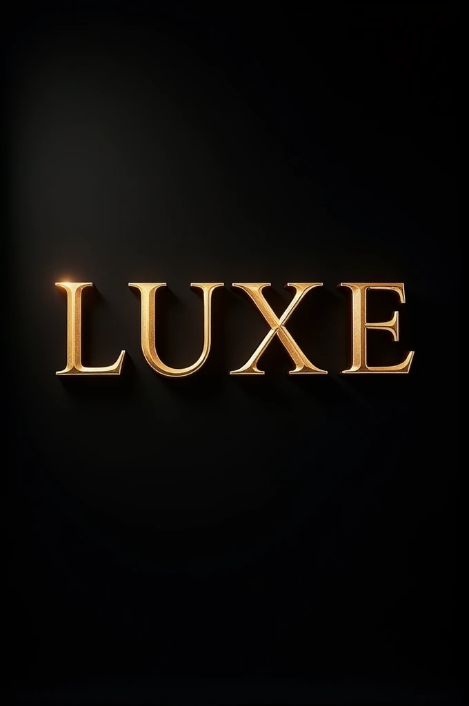 create an image of the name “luxe” with a black background, very minimalist with golden contrasts