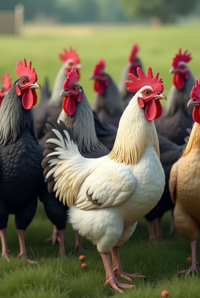 Brahman chickens,Chickens gathered together