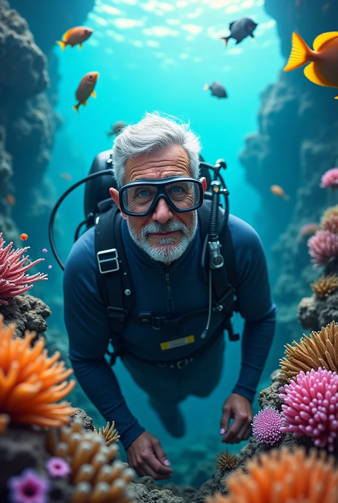 A marine biologist man with glasses 