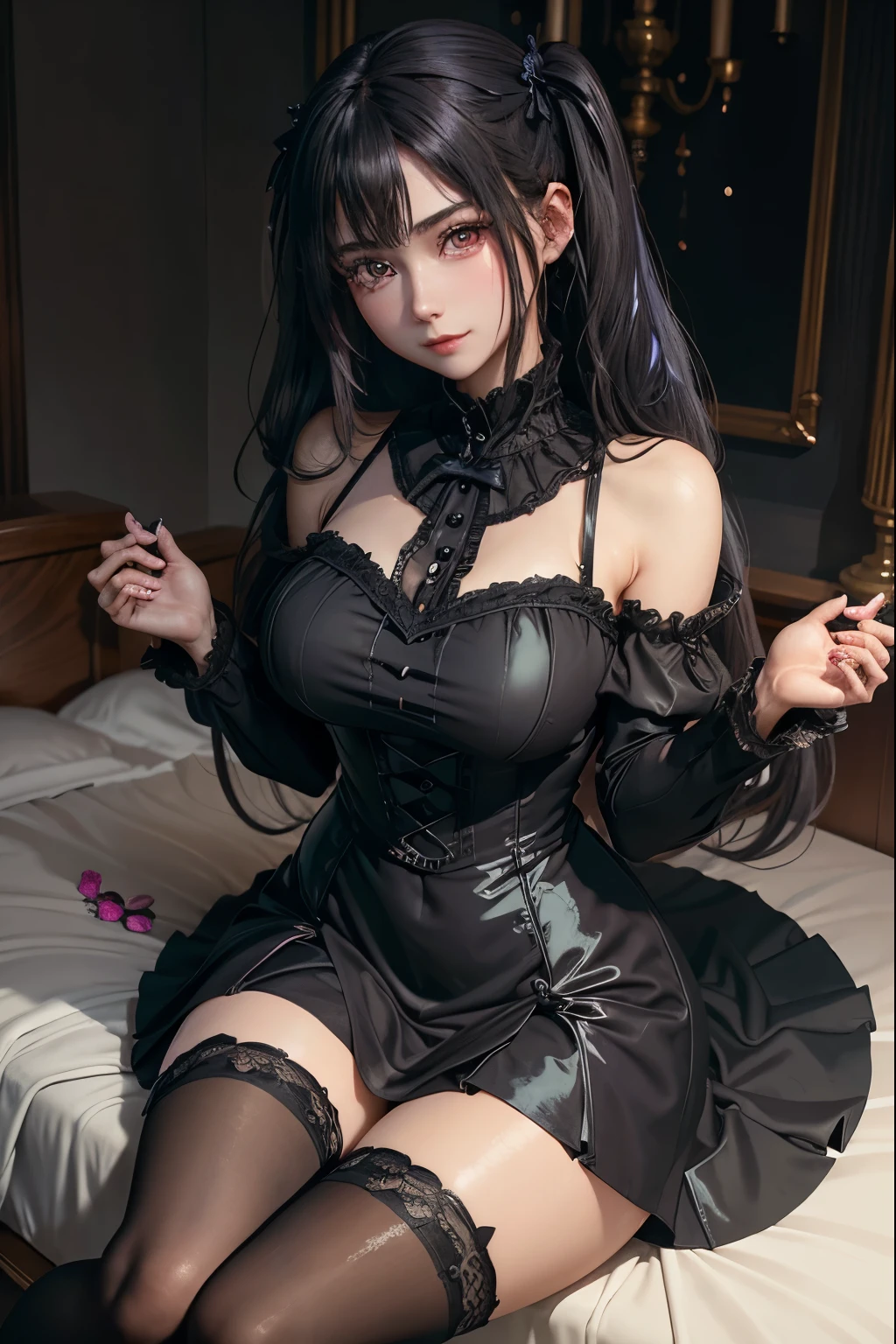 ハードなDark Gothicメイク、Black dark eyeshadow、sad、Good skin radiance、Dark Gothicメイク、Dark smile、palace、The beauty of fragrance、24-years-old、Expressions of intense sexual pleasure、Embarrassed look、Dark Gothic、Highest quality、Expression of sexual pleasure without pain、Drunk face、Purple maid outfit、mysterious、noble、Loving smile、Twin tail hair、Right eye is blue、Left eye is red、Super tempting pose、Platform heel shoes、Heavy makeup、Gothic Clothing、Silver Hair、Long Hair Straight Hair、Cute Gothic Dresses、Beautiful Face、Elegant face、Attractive face、Stained glassの背景、Chest glistening with sweat、The room is dark、goth long dress、Bell Sleeves、Wizard Sleeve、Decadent look、Sexually excited expression、Wet shiny thigh water、Thighs that are wet and shiny with oil、Background of a room full of roses、Sad look、Rose Maiden、The embroidery is pink、The dress has pink embroidery.、Thigh-high socks、Knee-high socks、Gentle expression、Dark black eyeshadow、Stained glassとバラの背景、Thighs are a little thin、Female Duo、Female couple、dark church background、Stained glass、Black metal world、Dark Castle、Dark Room、Slender body、gothic long dress、Victorian dress、Small breasts、The bed is covered with roses、Her thighs are shining with sweat、My body is wet and shiny、There is a lot of glitter on the thighs、I am sweating、My thighs are sticky with sweat.、My thighs are glistening with sweat、My whole body is sweaty and shiny、I sweated a lot.、My thighs are sweaty、My wet thighs are glistening with sweat.、There is a lot of sweat shining all over my body、Slender body、Sit on the bed、Beautiful legs、Outstretched legs、Hands on the bed、Super beautiful straight hair、Straight hair to the ends、Straight Perm Hair、Show off your glamorous thighs、Ass on the bed、Sitting with legs wide apart、Thighs are a little glamorous、facial expressions during masturbation、Extremely fair skin、Small breasts、Panting expression、Holding a bottle of perfume、